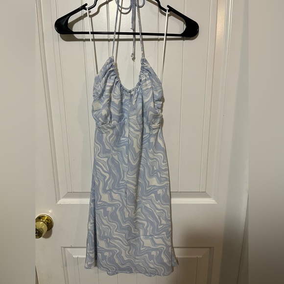 Abercrombie & Fitch Halter Ruched Mini Dress in Blue - Picture 4 of 5